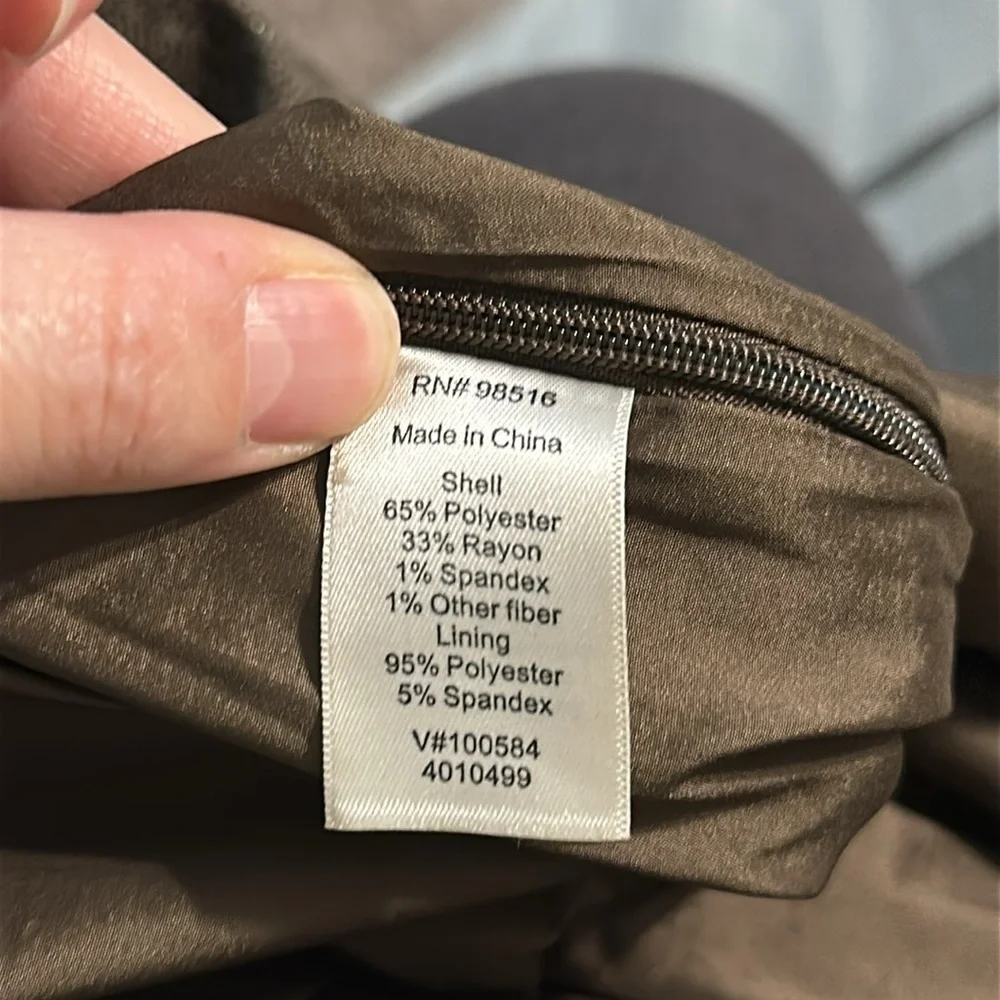 Coldwater Creek Classic Fit Fully Lined Dress Pants Size 10 Brown and Metallic